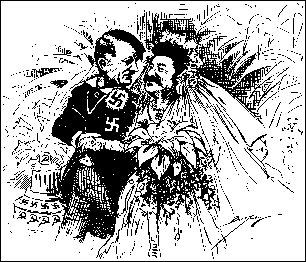 Hitler and Stalin penned by Clifford Berryman: Wonder how long the honeymoon will last?